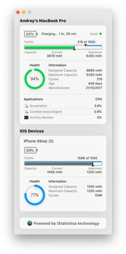 iStatistica system monitoring for mac