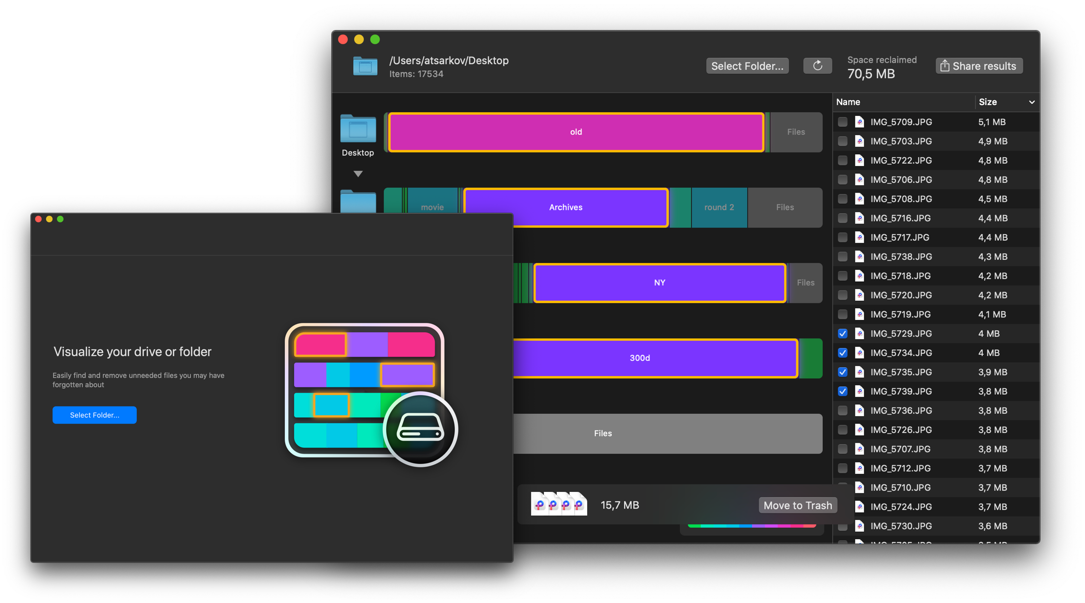 Disk cleaner for macOS