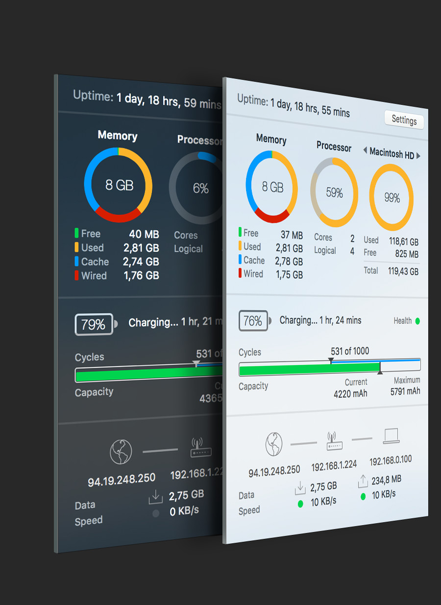 iStatistica system monitor for mac