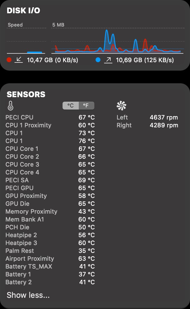 iStatistica system monitor for mac