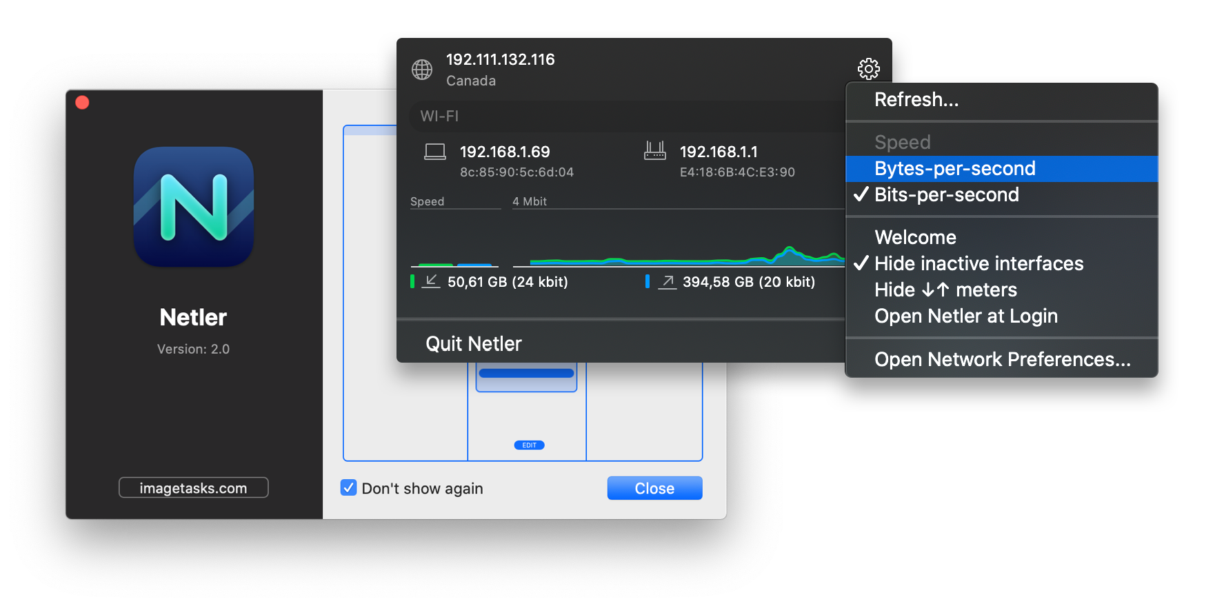 Netler network monitor for macOS