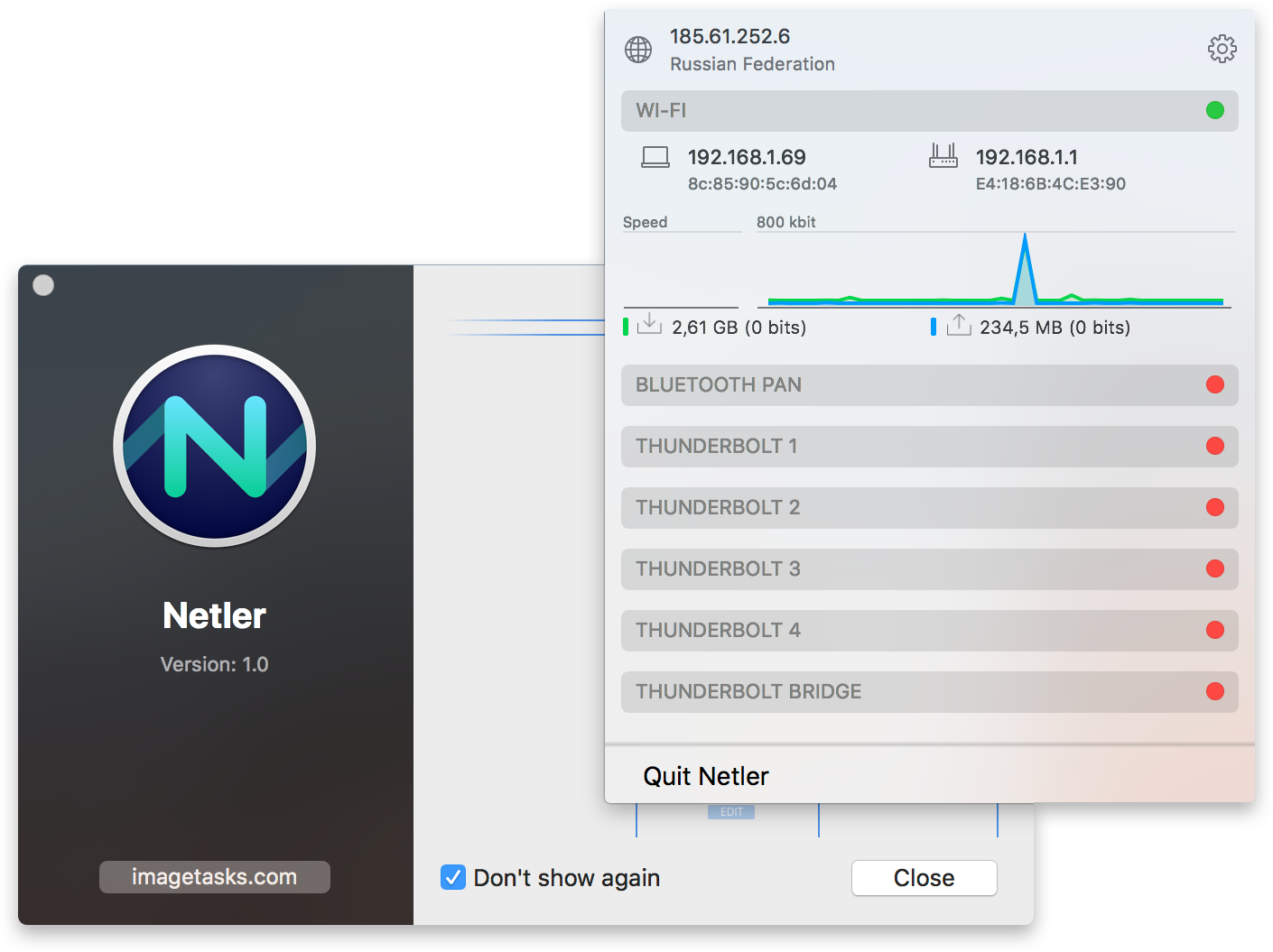 Netler network monitor for macOS