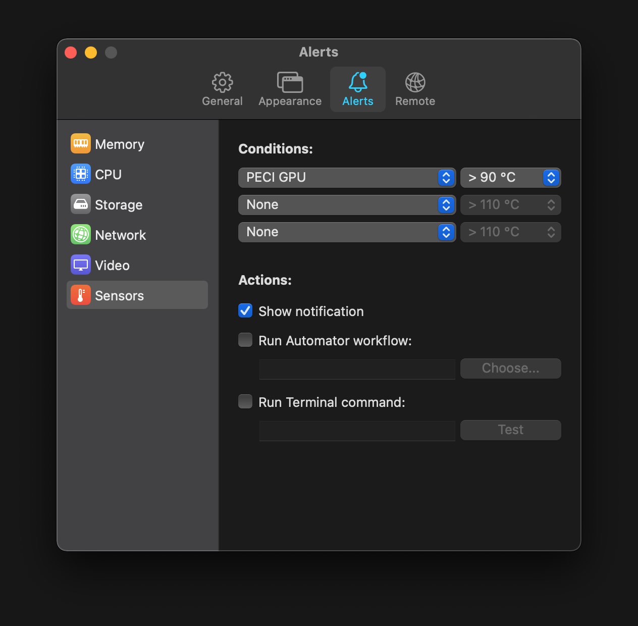 macos temperature notification